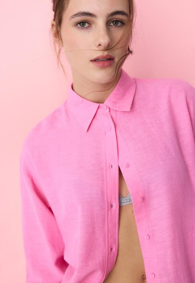 Camisas fluidas con efecto lino Camisas fluidas con efecto lino