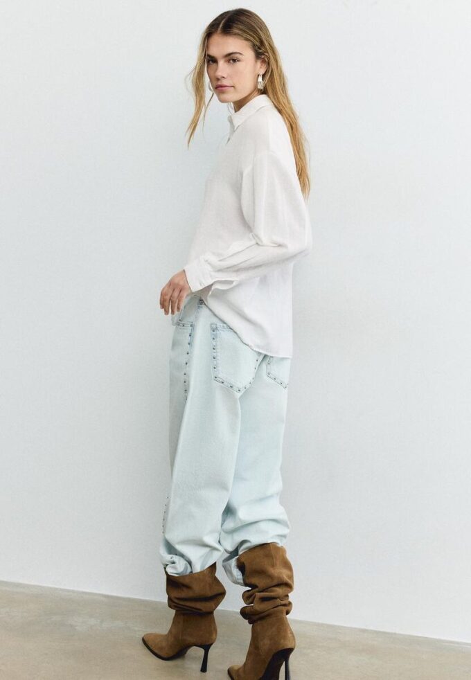 Camisas fluidas con efecto lino Camisas fluidas con efecto lino