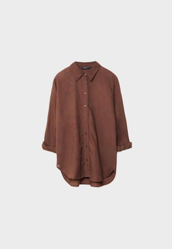 Camisas fluidas con efecto lino Camisas fluidas con efecto lino
