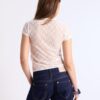 Camiseta ajustada con encaje y detalle gráfico Camiseta ajustada con encaje y detalle gráfico