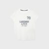 Camiseta ajustada con encaje y detalle gráfico Camiseta ajustada con encaje y detalle gráfico