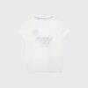 Camiseta ajustada con encaje y detalle gráfico Camiseta ajustada con encaje y detalle gráfico