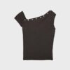 Camiseta asimétrica con botones Camiseta asimétrica con botones