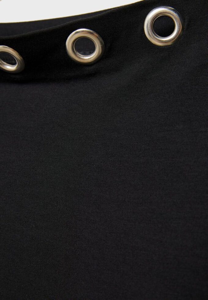 Camiseta asimétrica con ojales Camiseta asimétrica con ojales
