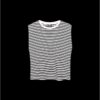 Camiseta básica a rayas con hombreras acolchadas Camiseta básica a rayas con hombreras acolchadas