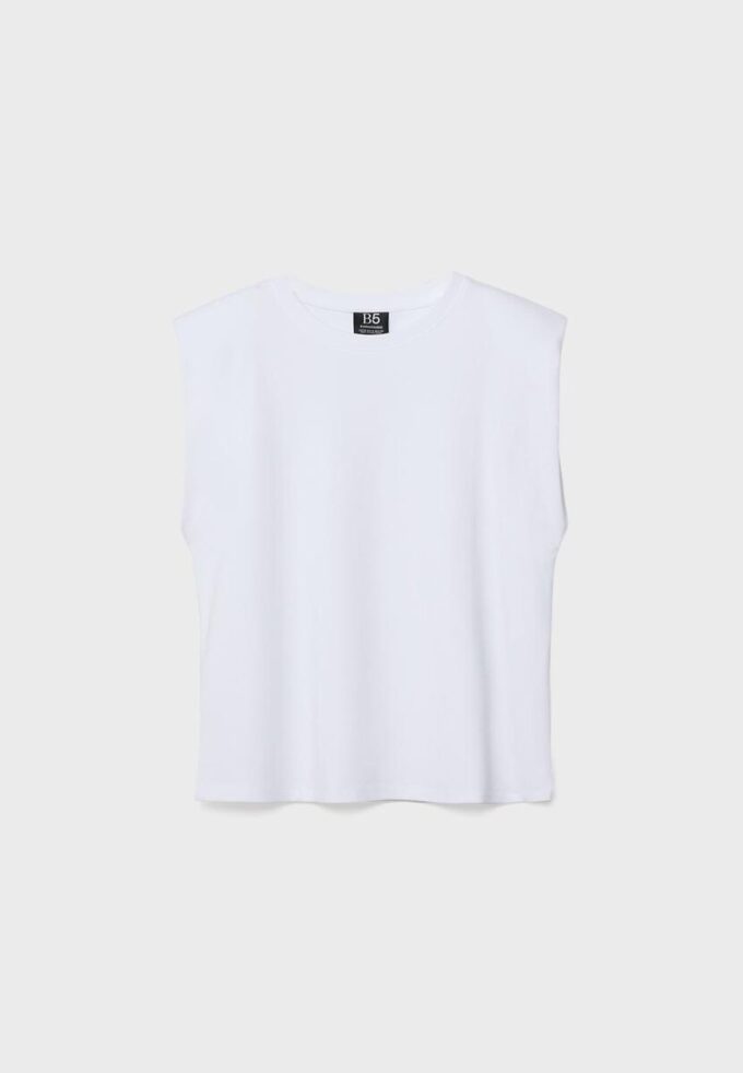 Camiseta básica con hombreras Camiseta básica con hombreras