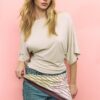 Camiseta básica con mangas de murciélago Camiseta básica con mangas de murciélago
