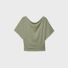 Camiseta básica con mangas de murciélago Camiseta básica con mangas de murciélago