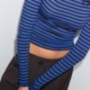 Camiseta básica de algodón a rayas de manga larga Camiseta básica de algodón a rayas de manga larga