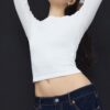 Camiseta básica de algodón de manga larga Camiseta básica de algodón de manga larga