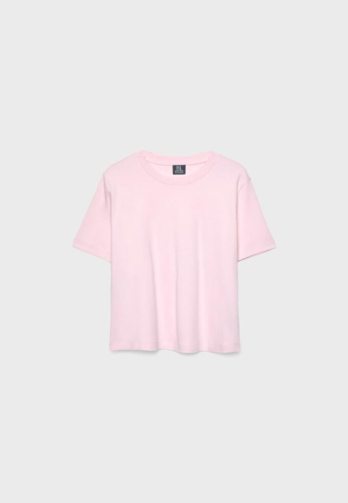 Camiseta básica de corte regular y tejido grueso Camiseta básica de corte regular y tejido grueso