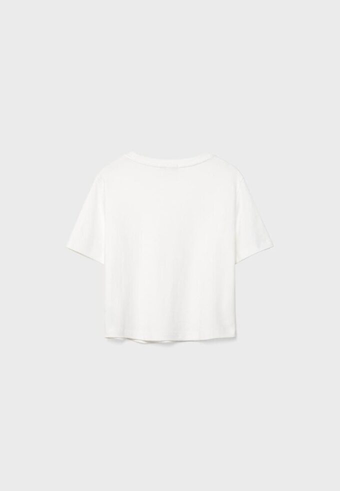 Camiseta básica de corte regular y tejido grueso Camiseta básica de corte regular y tejido grueso