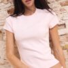 Camiseta básica de manga corta y cuello redondo Camiseta básica de manga corta y cuello redondo