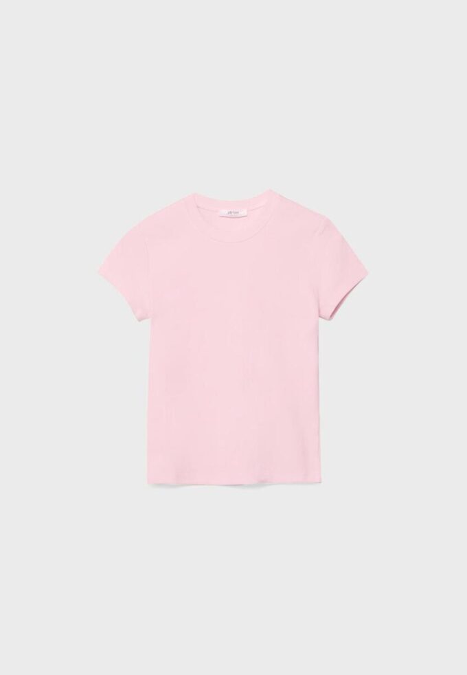 Camiseta básica de manga corta y cuello redondo Camiseta básica de manga corta y cuello redondo