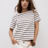 Camiseta básica de peso grueso a rayas y corte regular Camiseta básica de peso grueso a rayas y corte regular
