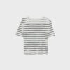 Camiseta básica de peso grueso a rayas y corte regular Camiseta básica de peso grueso a rayas y corte regular