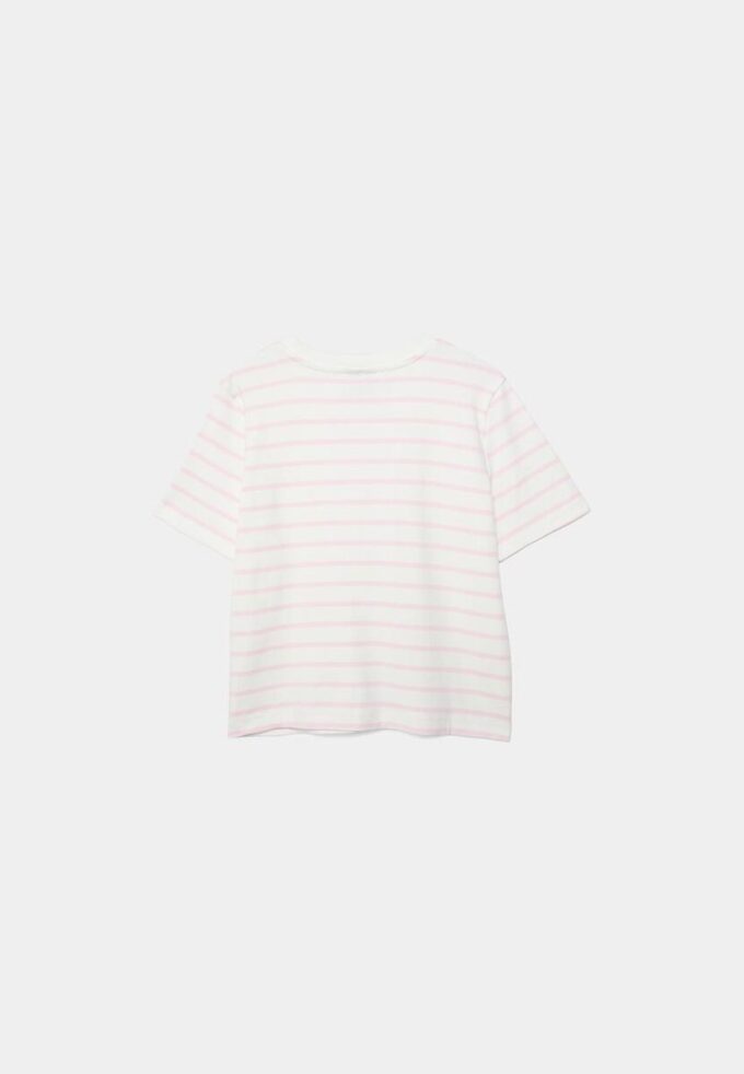 Camiseta básica de peso grueso a rayas y corte regular Camiseta básica de peso grueso a rayas y corte regular
