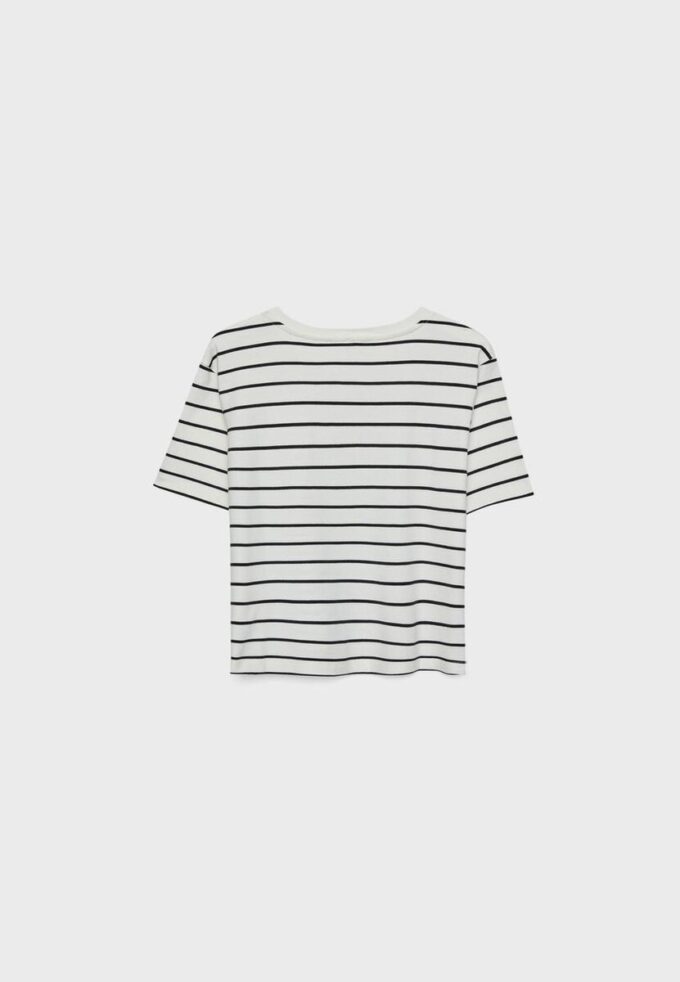 Camiseta básica de peso grueso a rayas y corte regular Camiseta básica de peso grueso a rayas y corte regular