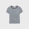 Camiseta básica de rayas y corte ajustado Camiseta básica de rayas y corte ajustado