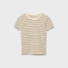 Camiseta básica de rayas y corte ajustado Camiseta básica de rayas y corte ajustado