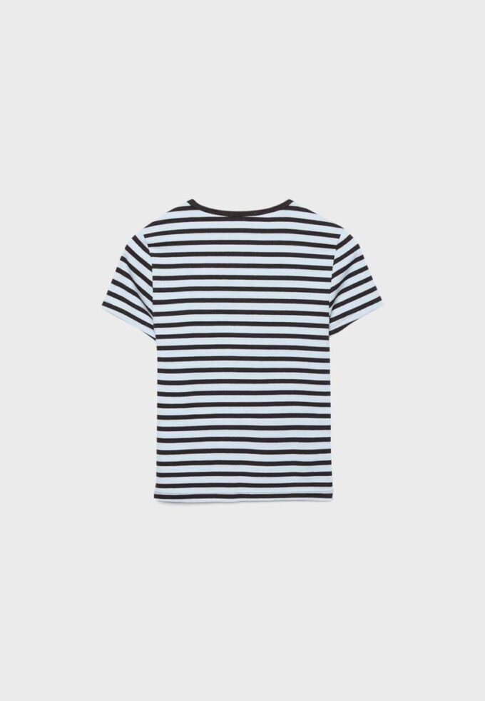 Camiseta básica de rayas y corte ajustado Camiseta básica de rayas y corte ajustado
