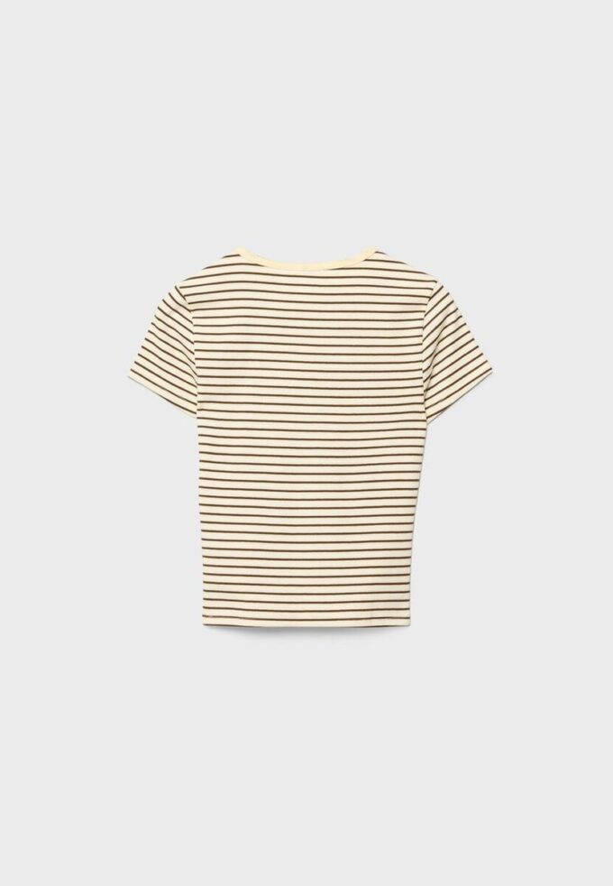 Camiseta básica de rayas y corte ajustado Camiseta básica de rayas y corte ajustado