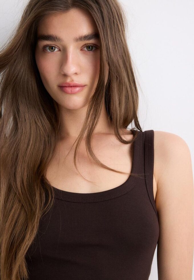 Camiseta de canalé con espalda nadadora Camiseta de canalé con espalda nadadora