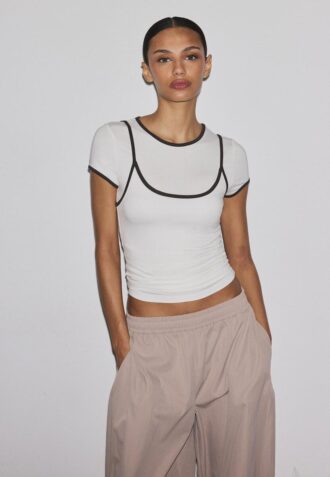 Camiseta de doble contraste