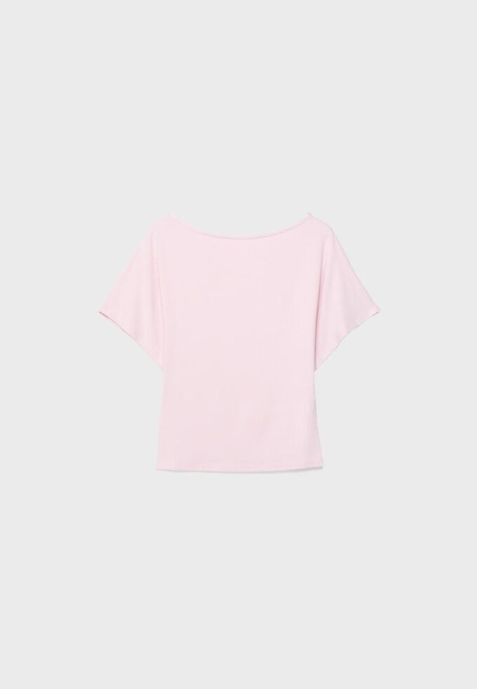 Camiseta de manga corta con cuello barco Camiseta de manga corta con cuello barco