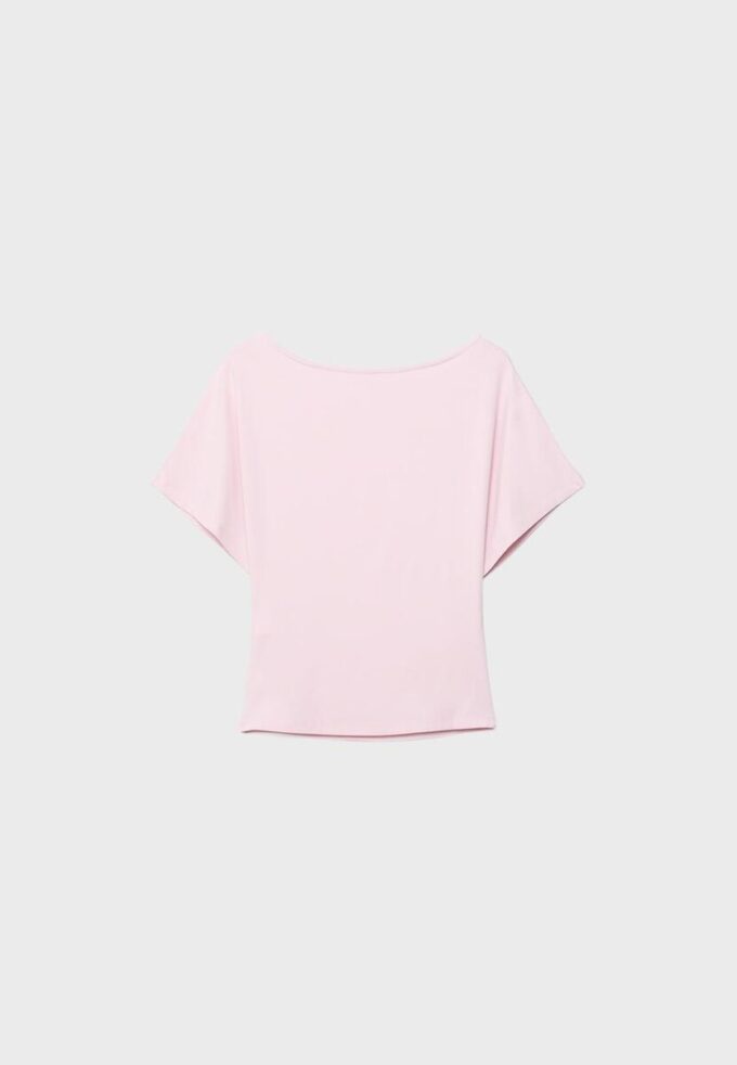Camiseta de manga corta con cuello barco Camiseta de manga corta con cuello barco
