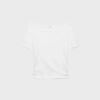 Camiseta de manga corta con cuello barco y fruncidos Camiseta de manga corta con cuello barco y fruncidos