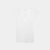 Camiseta de manga corta con cuello en V y encaje Camiseta de manga corta con cuello en V y encaje