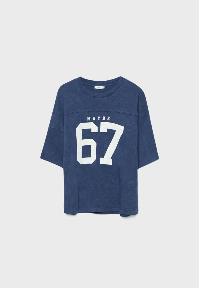 Camiseta de manga corta con detalle gráfico Camiseta de manga corta con detalle gráfico