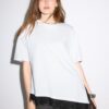 Camiseta de manga corta con dobladillo de encaje Camiseta de manga corta con dobladillo de encaje