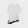 Camiseta de manga corta con dobladillo de encaje Camiseta de manga corta con dobladillo de encaje