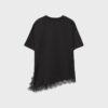 Camiseta de manga corta con dobladillo de encaje Camiseta de manga corta con dobladillo de encaje