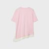 Camiseta de manga corta con dobladillo de encaje Camiseta de manga corta con dobladillo de encaje