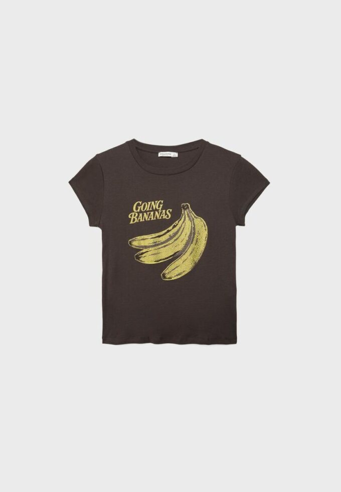 Camiseta de manga corta con estampado de plátanos