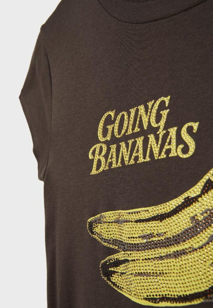 Camiseta de manga corta con estampado de plátanos