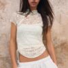 Camiseta de manga corta estilo qipao Camiseta de manga corta estilo qipao