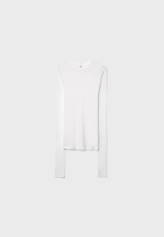 Camiseta de manga larga acanalada