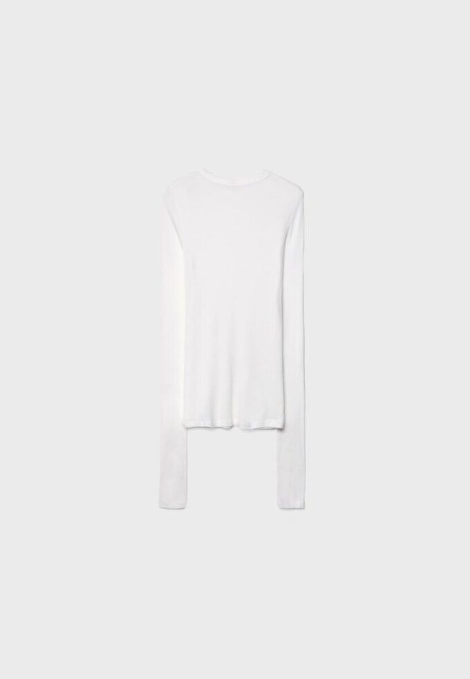 Camiseta de manga larga acanalada