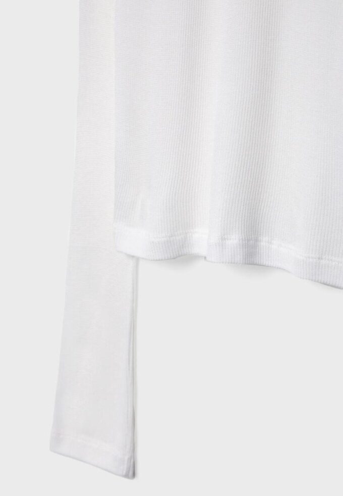 Camiseta de manga larga acanalada