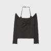 Camiseta de manga larga con cuello halter Camiseta de manga larga con cuello halter
