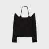 Camiseta de manga larga con cuello halter Camiseta de manga larga con cuello halter