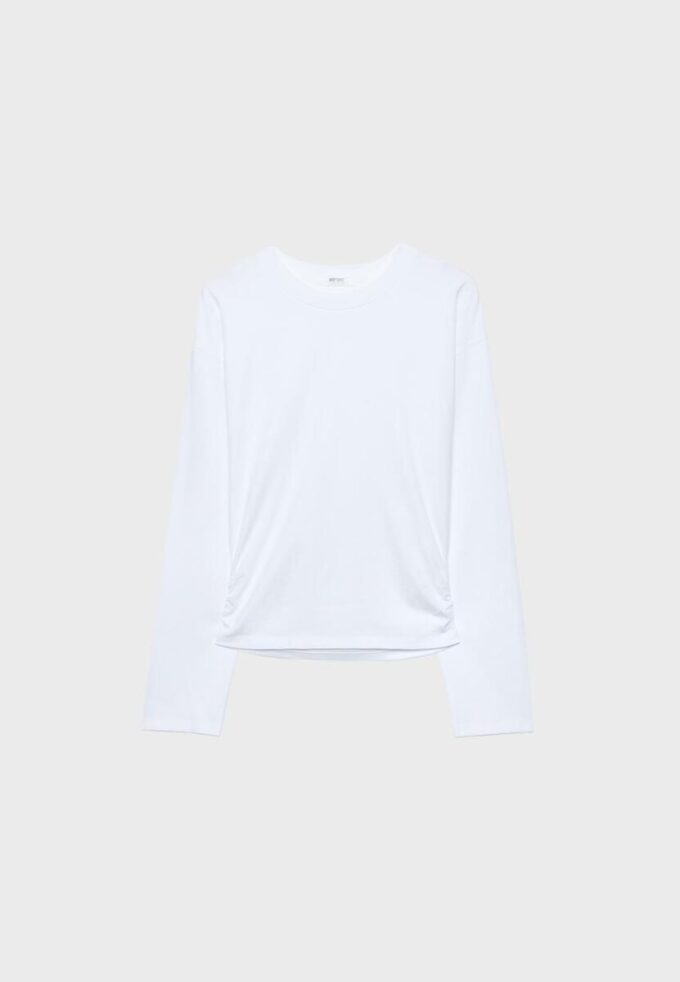 Camiseta de manga larga fruncida Camiseta de manga larga fruncida