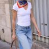 Camiseta de pantalón corto con cuello en V Camiseta de pantalón corto con cuello en V