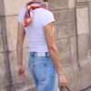 Camiseta de pantalón corto con cuello en V Camiseta de pantalón corto con cuello en V