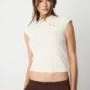 Camiseta estilo qipao con estampado flocado Camiseta estilo qipao con estampado flocado