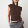 Camiseta estilo qipao con estampado flocado Camiseta estilo qipao con estampado flocado